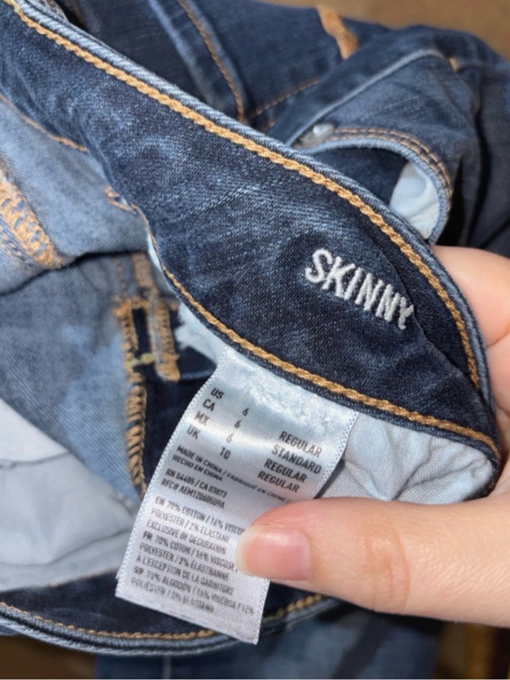 AE women Skinny Jeans - Dark Blue Denim 6 regular